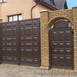 Въездные ворота «Каскад» - Классика с обкладкой